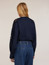 Blusa in popeline con maniche ricamate image number 1