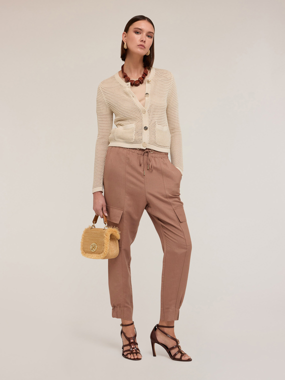Cardigan in maglia traforata