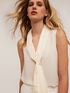 Sleeveless blouse with pleated scarf image number 3