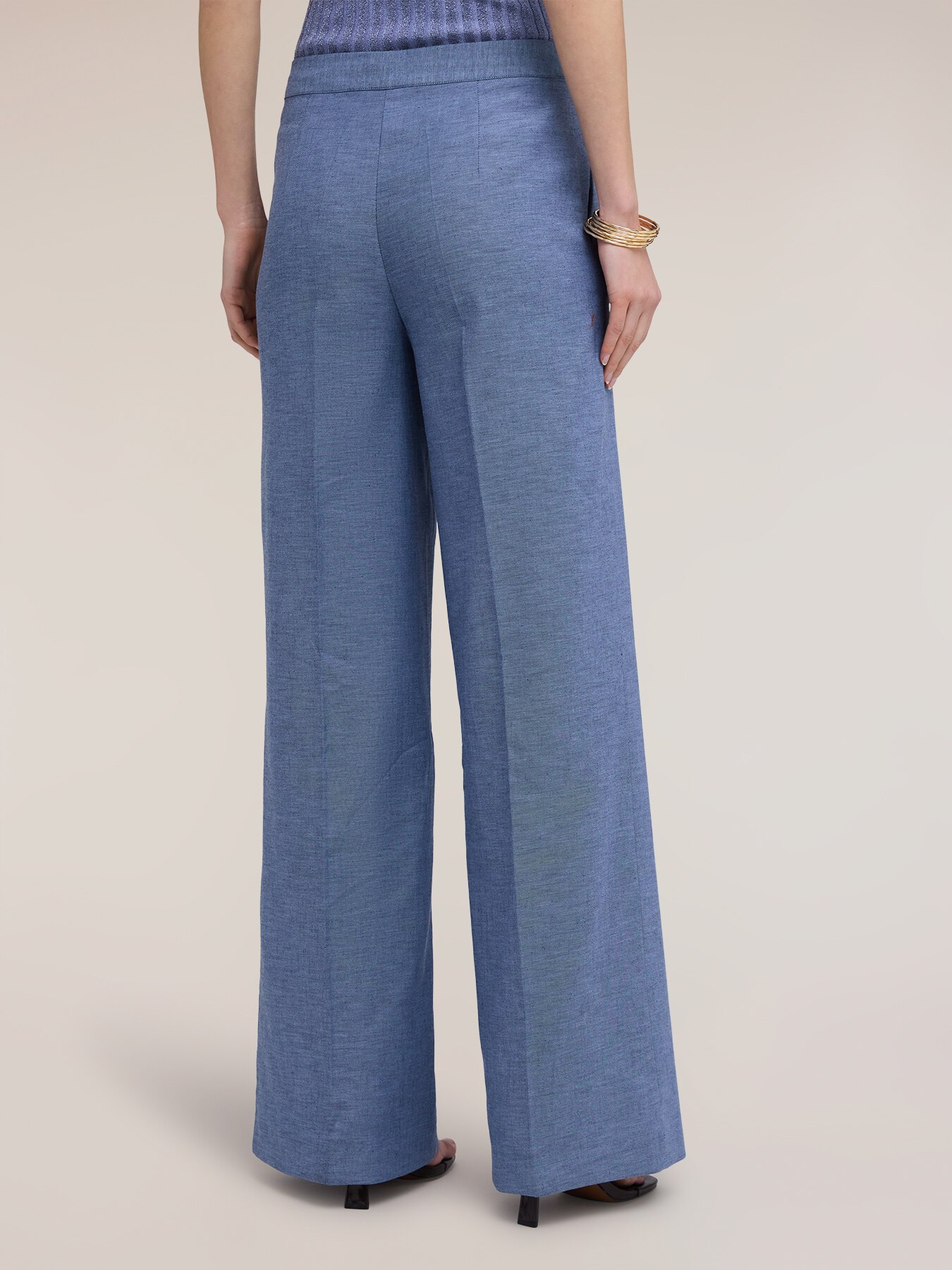 Wide-leg trousers in linen blend image number 1