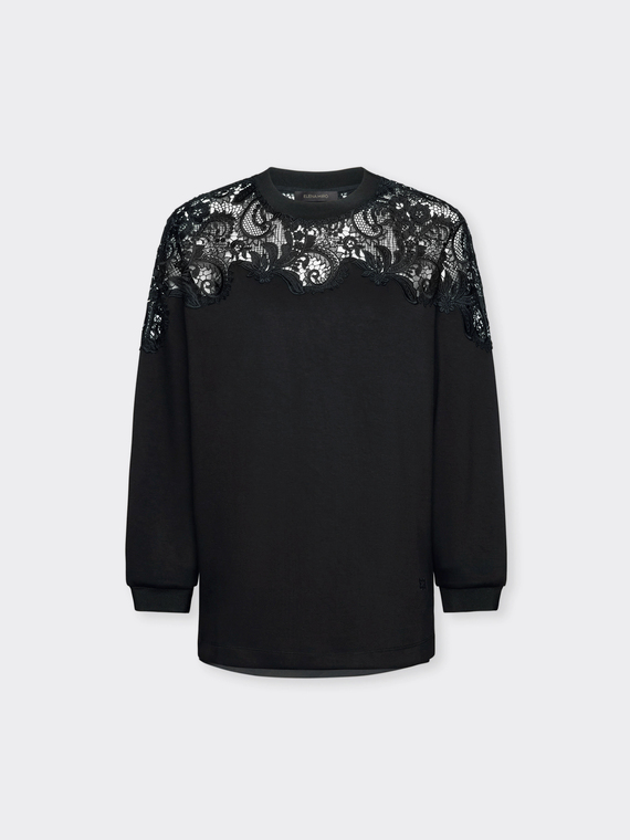 Felpa con pizzo