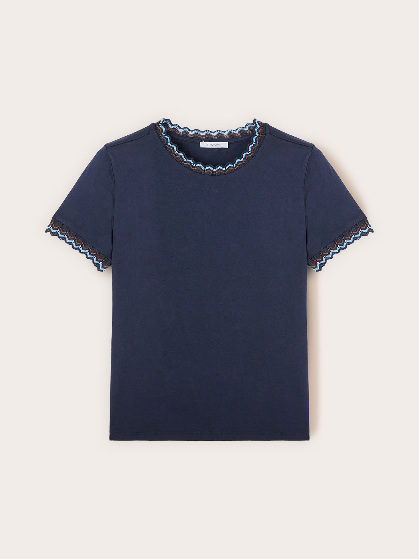 Tricou cu margini tricotate image number 4