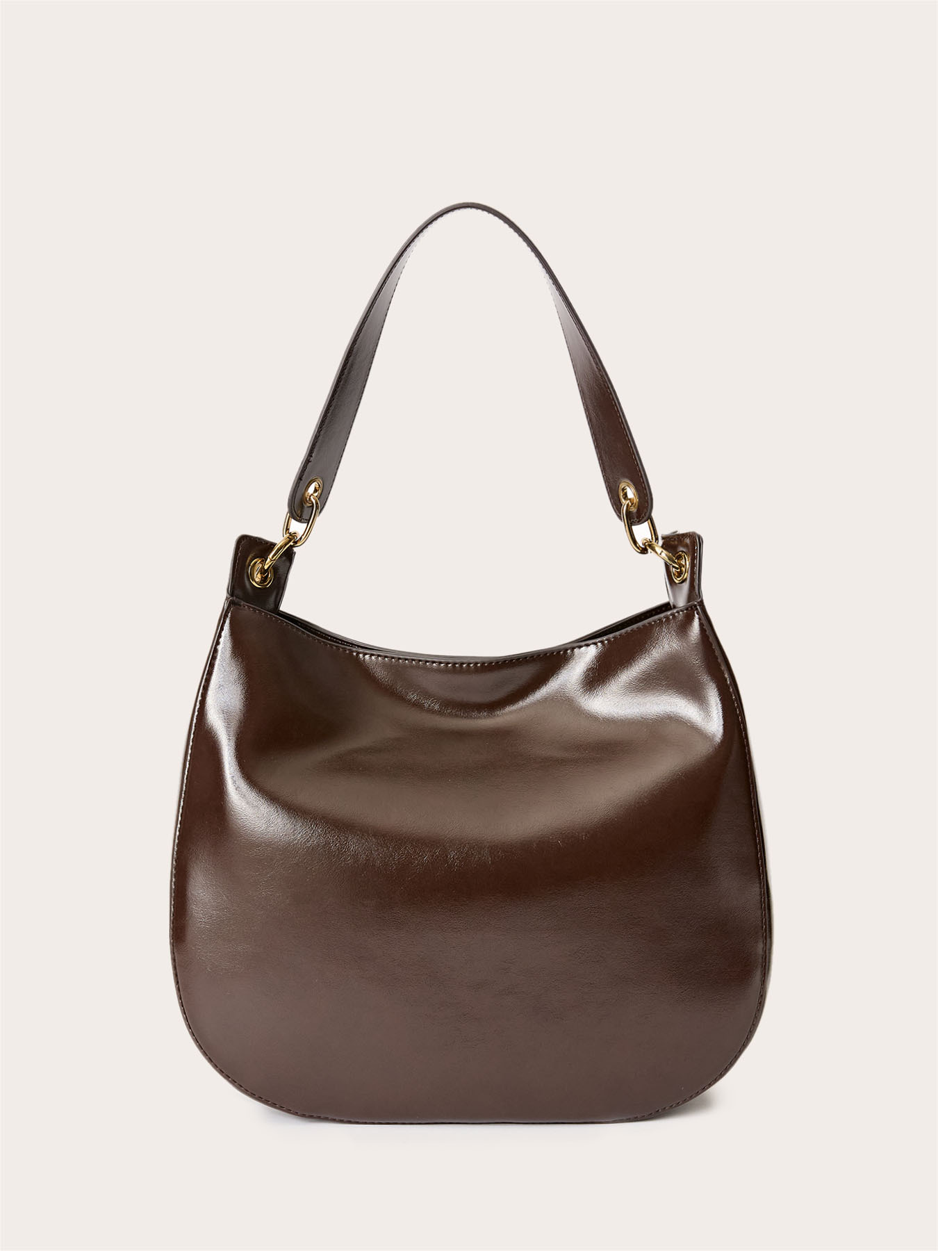 Hobo bag in glossy coated fabric image number 2