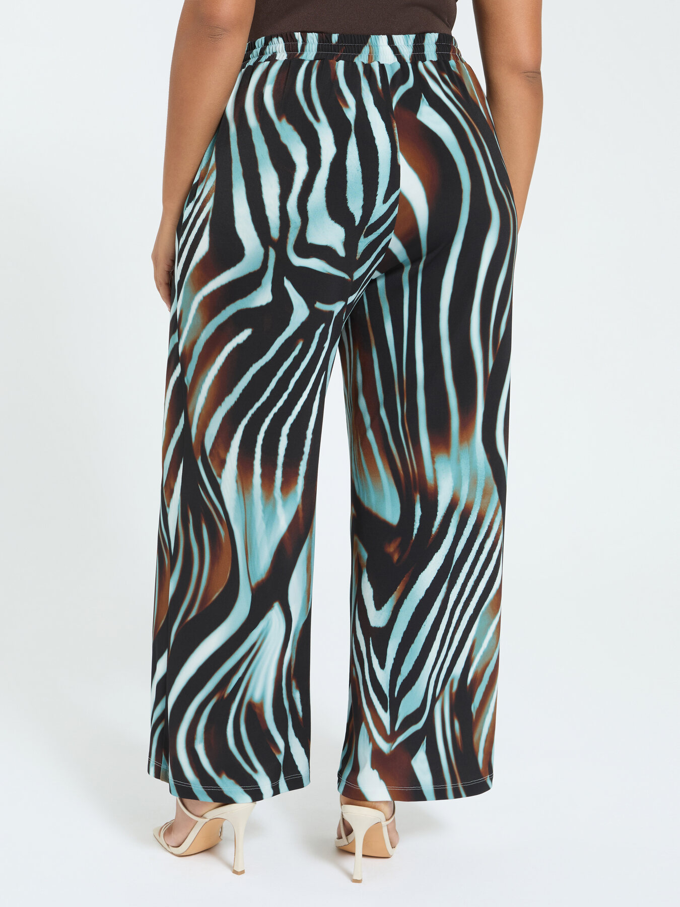 Zebra print palazzo pants in jersey image number 1