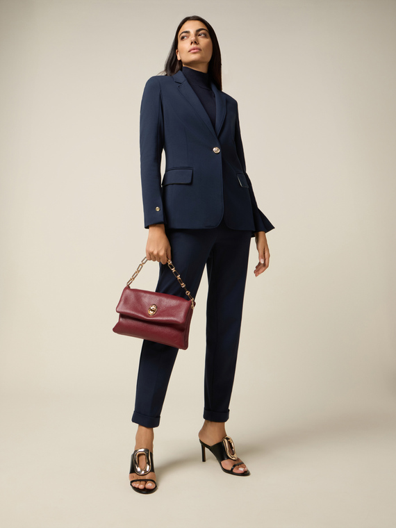 Pantaloni regular in punto milano