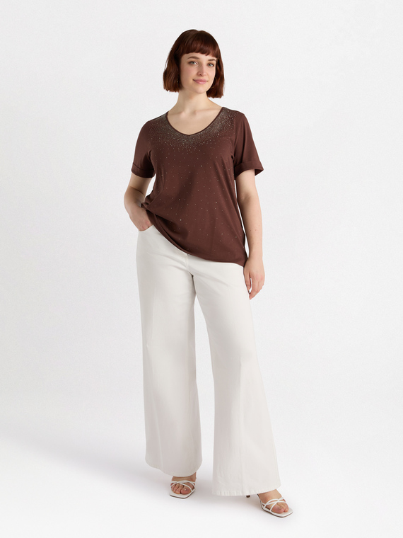 T-shirt con strass