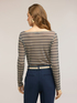 Striped tulle T-shirt with draping image number 1