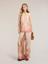 Palazzo pants in printed satin image number 0