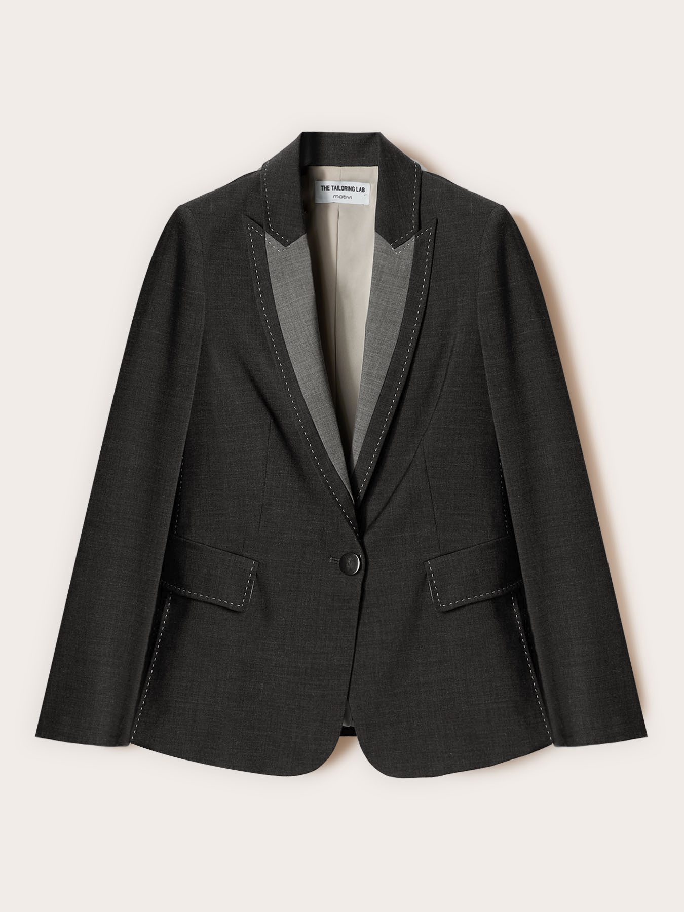 Blazer aus Leinen-Woll-Mischgewebe mit Steppnähten image number 4