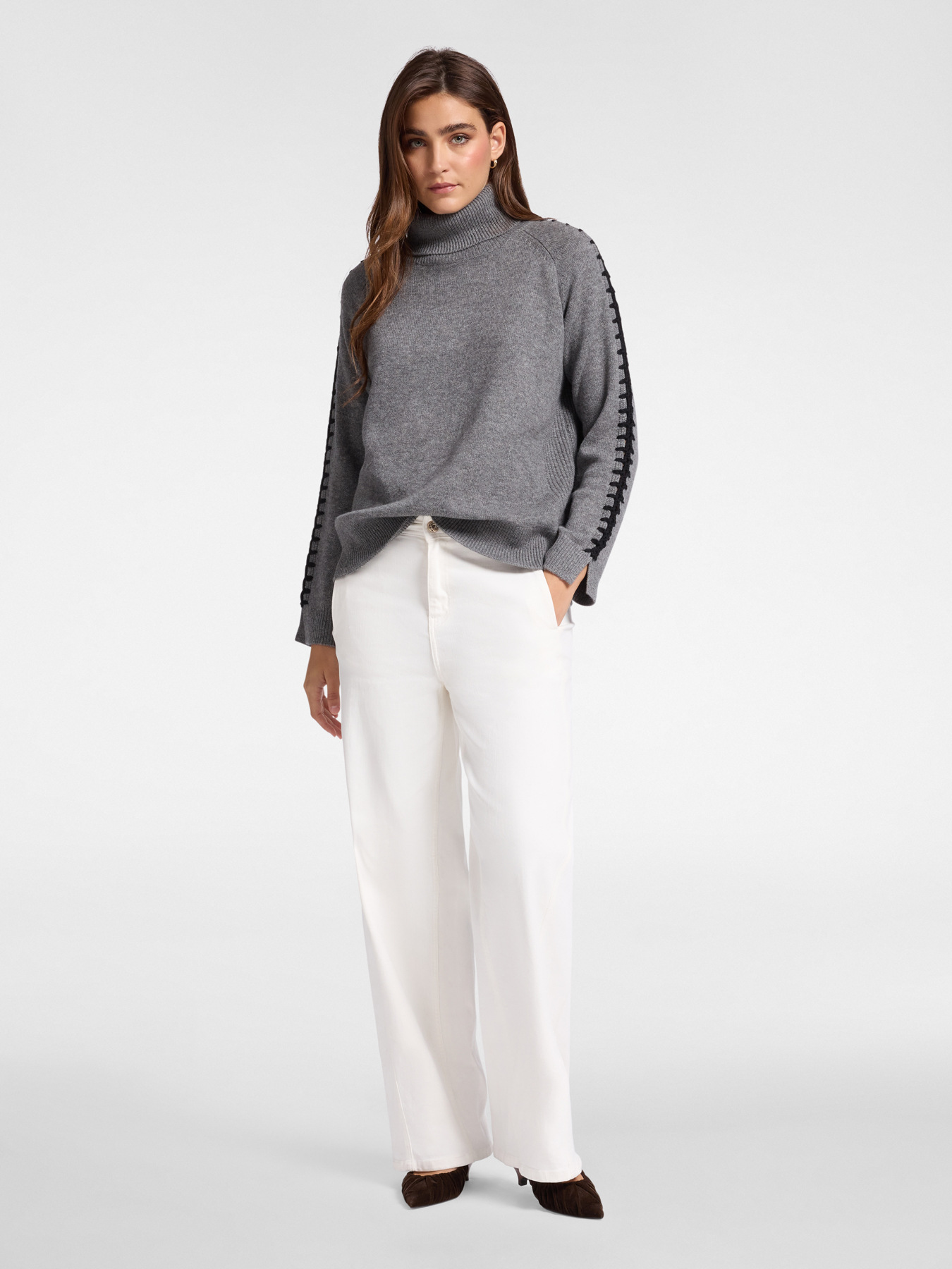 Hand-embroidered wool sweater image number 2