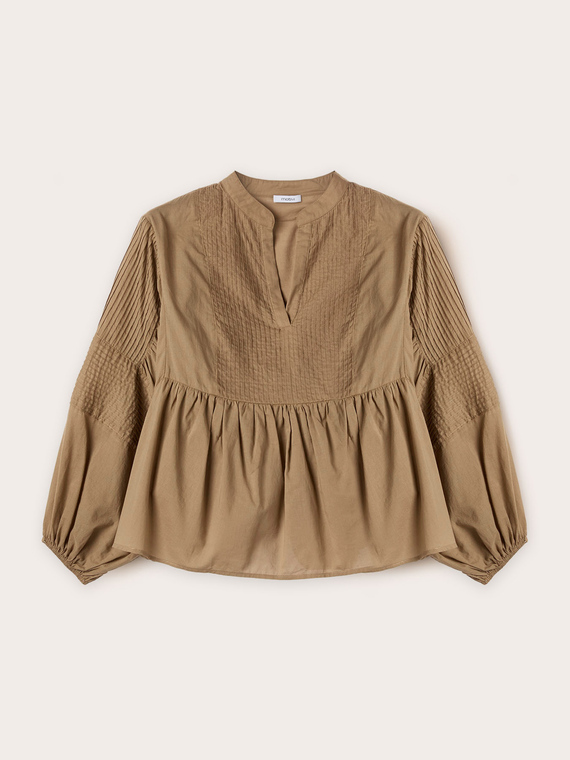 Oversized blouse with pleated feature