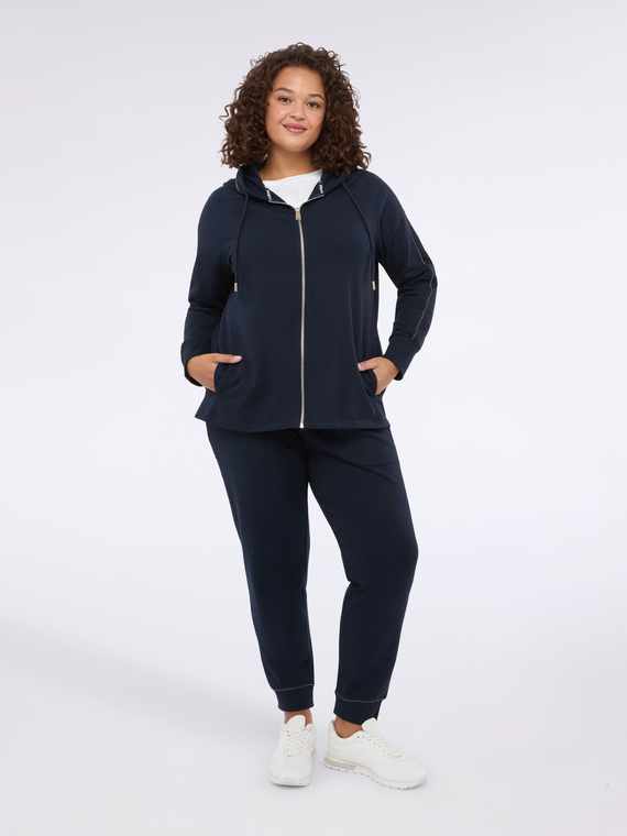 Hooded zip-up sweatshirt