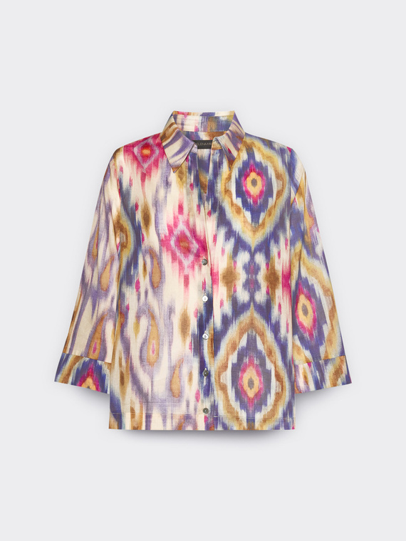 Printed cotton muslin shirt