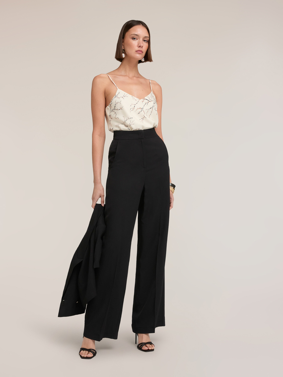 Top din satin cu imprimeu floral
