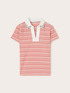 T-shirt a righe con colletto ricamato con pietre image number 4