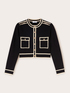 Cardigan con bordi in contrasto colore image number 4