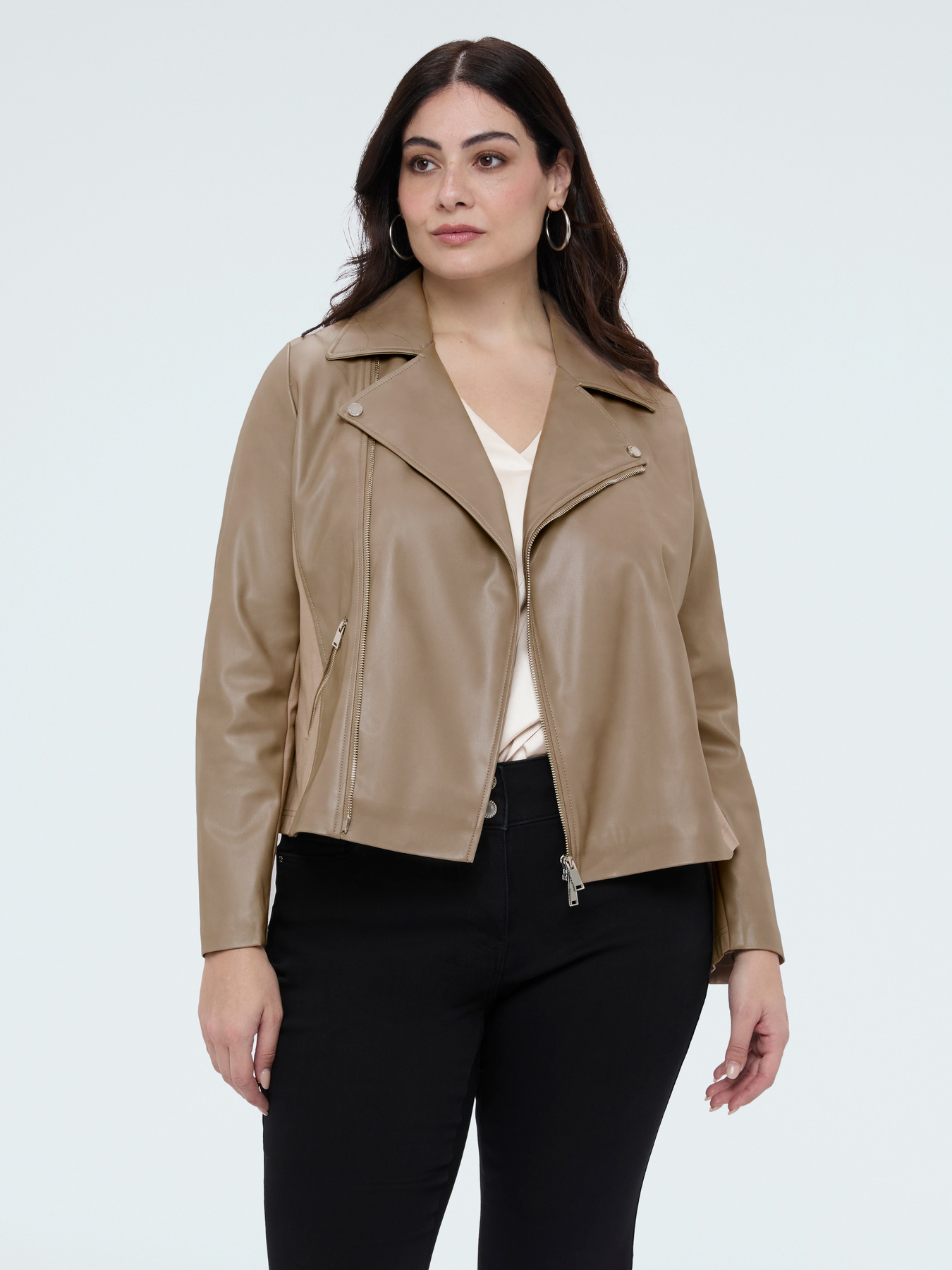 Giacca biker con inserti in tessuto stretch image number 2