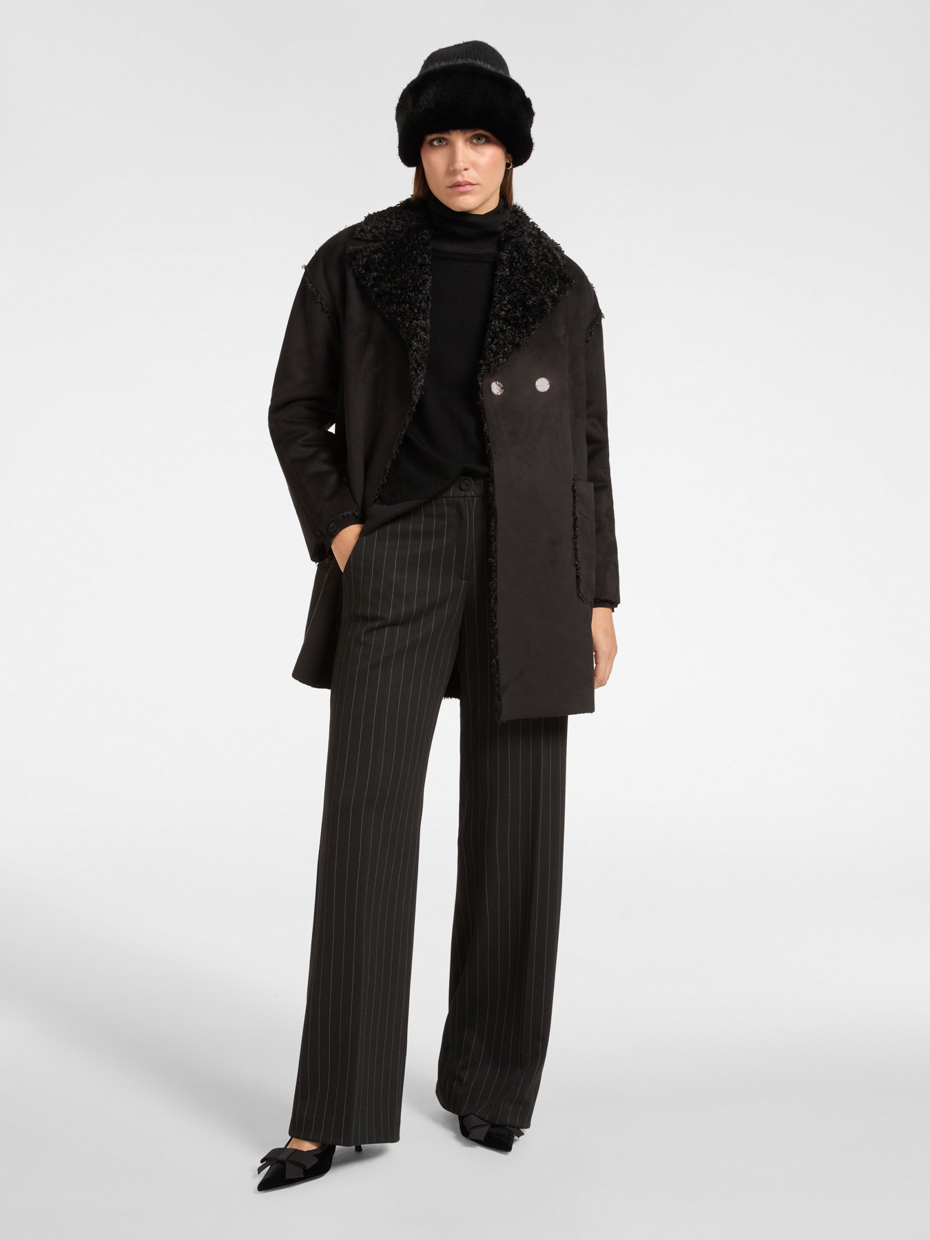 Abrigo de tela suave con bolsillos image number 3