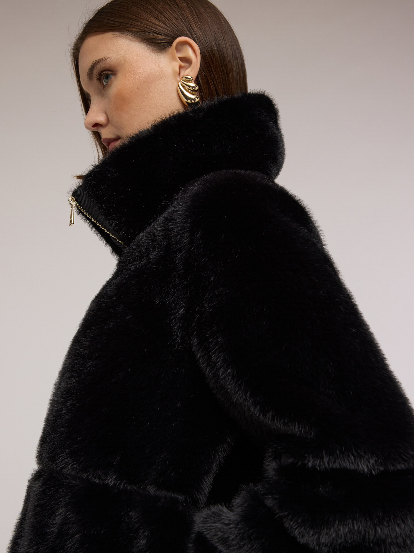 Teddy effect jacket with zip image number 3