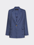 Pinstripe jacket in linen and lyocell image number 4