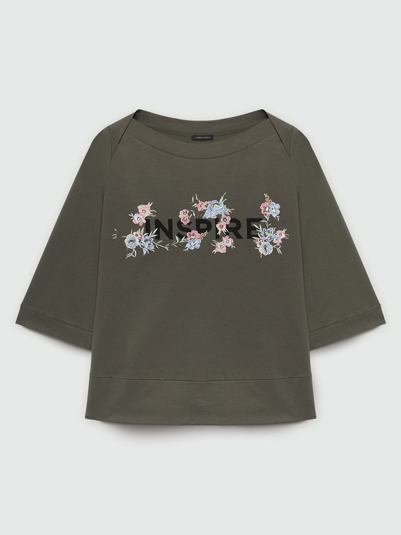 Sweatshirt INSPIRE mit Blumenstickerei