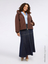 Two-material jacket with hood and zip image number 0