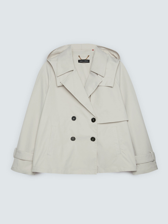Kurzer zweireihiger Trenchcoat