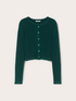 Short lace-effect knit cardigan image number 4