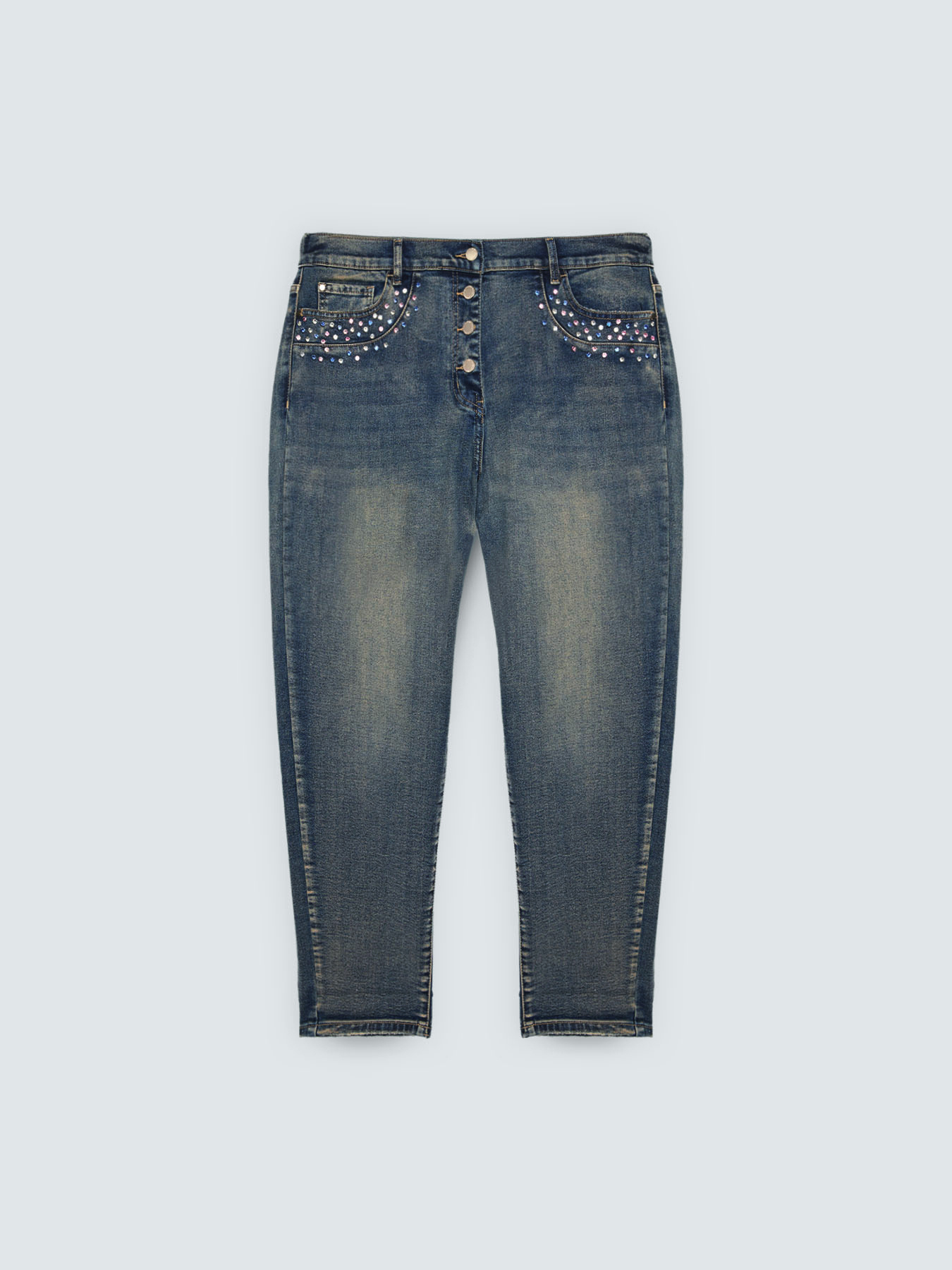 Jeans Barrel mit farbigen Lichtpunkten image number 4