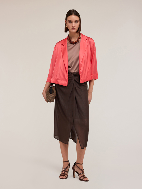 Veste déstructurée en satin stretch