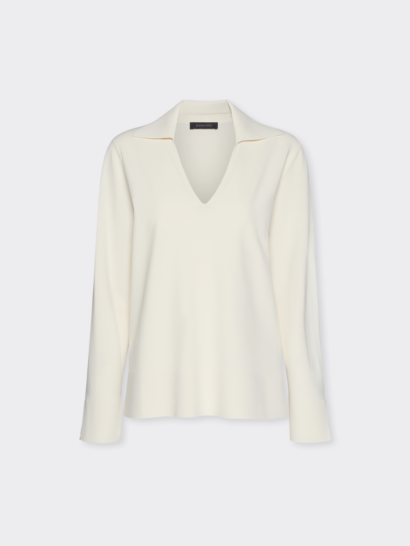 Maglia con scollo a V e colletto image number 0