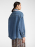 Camicia in denim washed con foulard image number 1