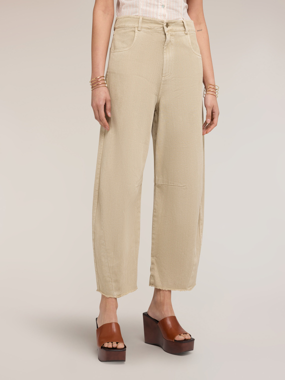 Balloon pants in cotton drill