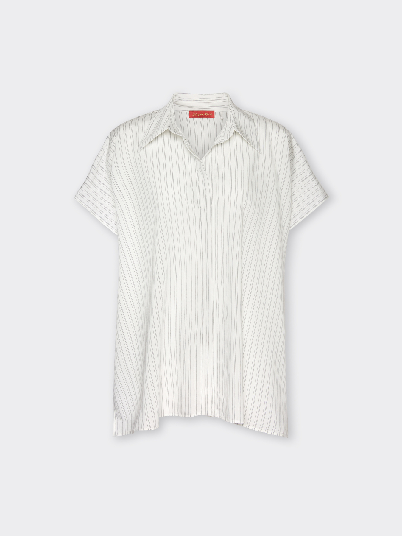 Camicia gessata con maniche corte image number 4