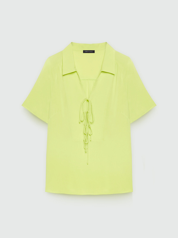 Blusa con lacci in viscosa LENZING™ ECOVERO™