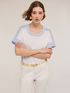 T-shirt bi-matière avec broderie de perles image number 2