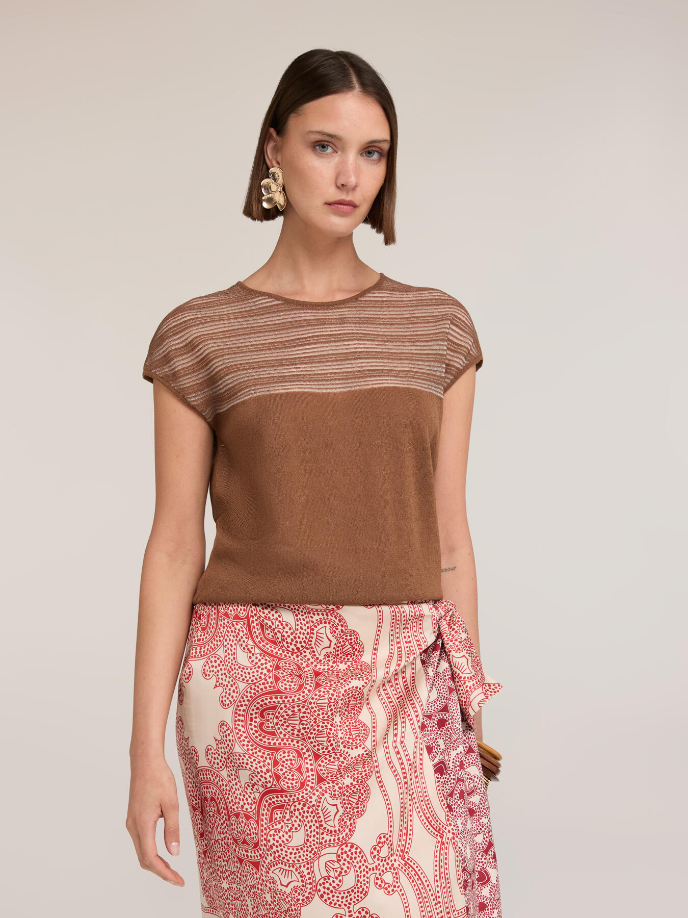 Striped linen blend sweater image number 2