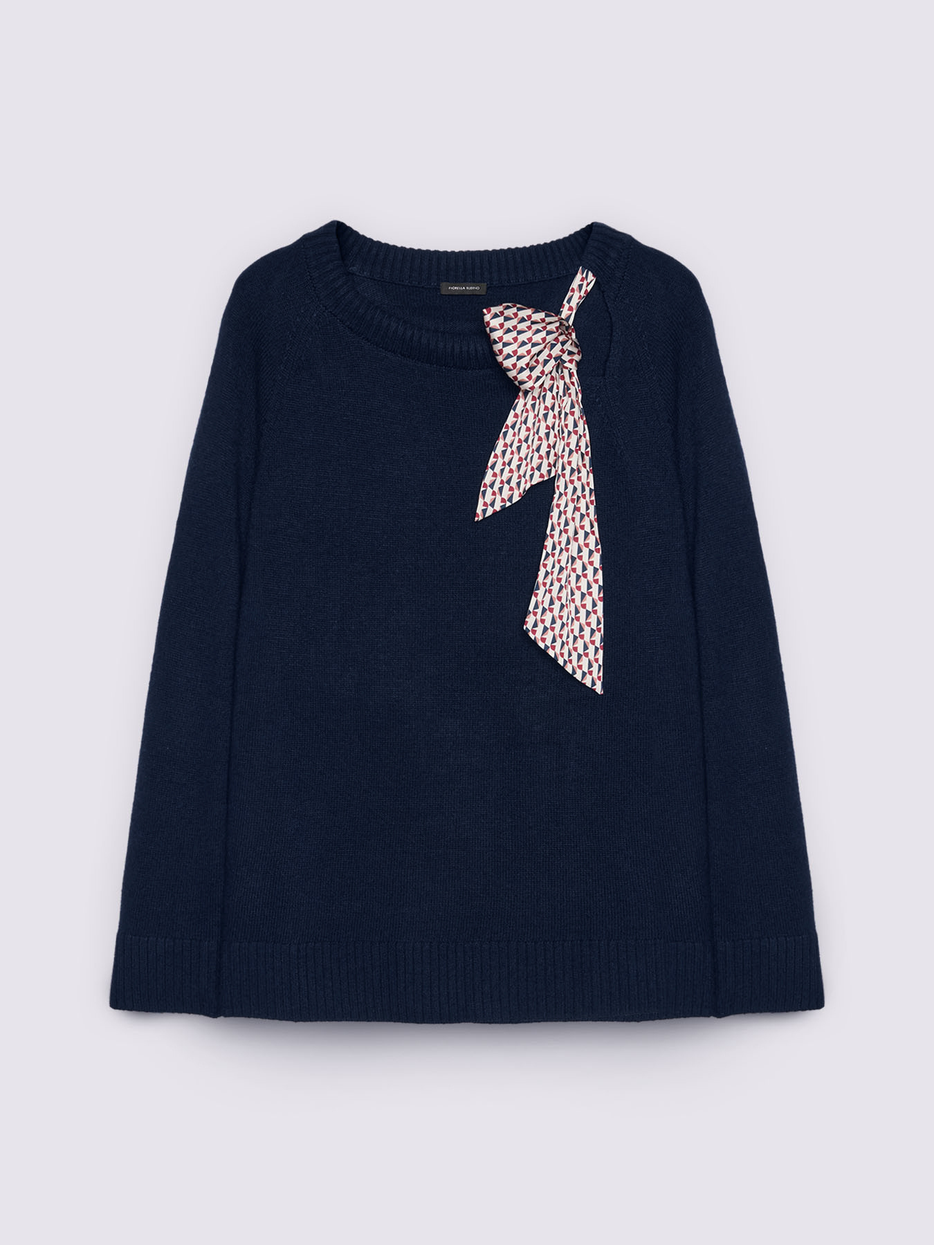 Crew neck sweater with cut out details image number 5