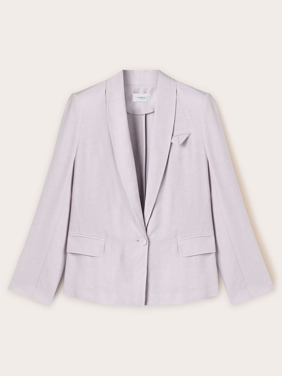 Single-breasted linen blend lyocell jacket
