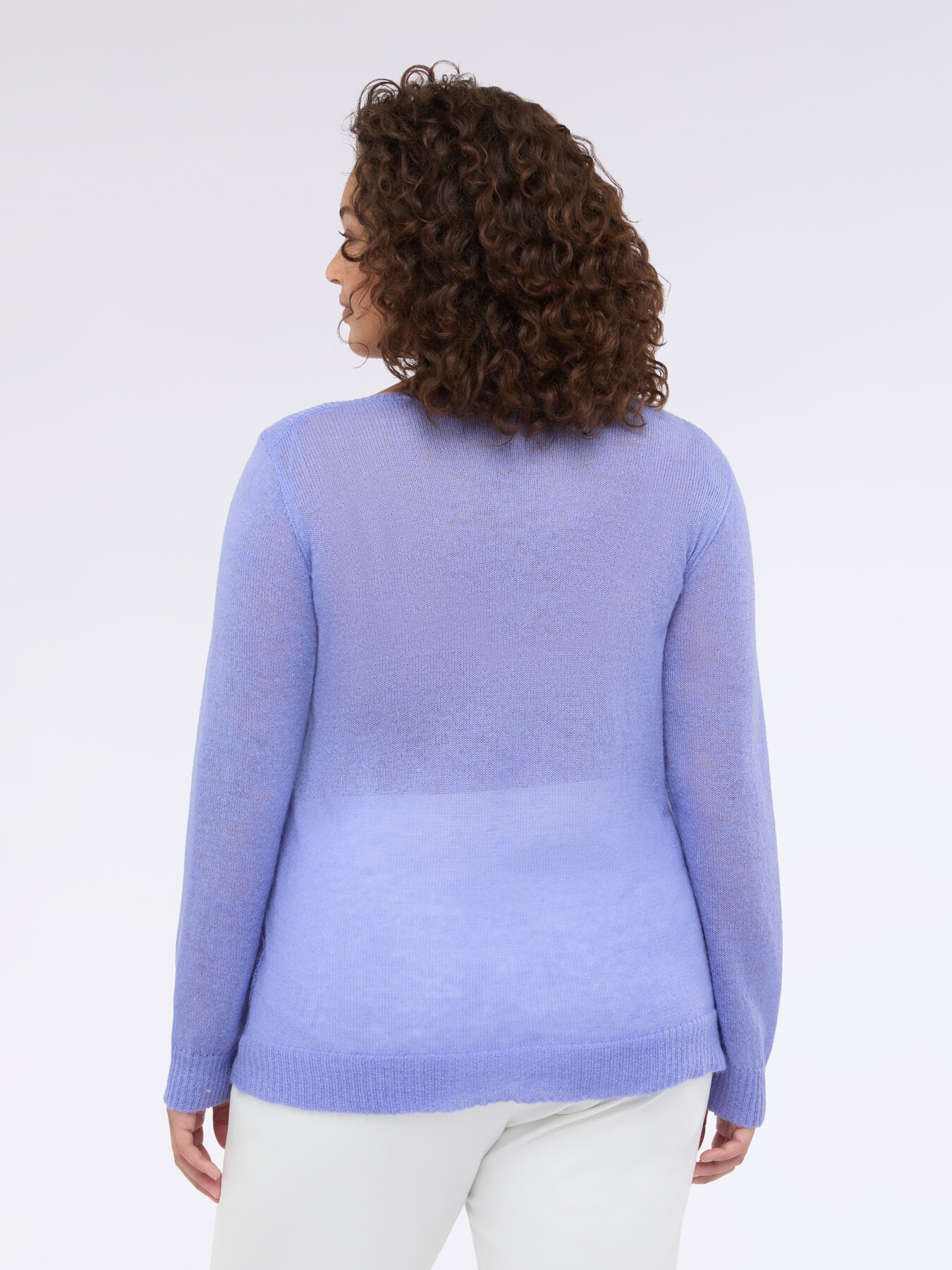 Perforated sweater with geometric pattern image number 1