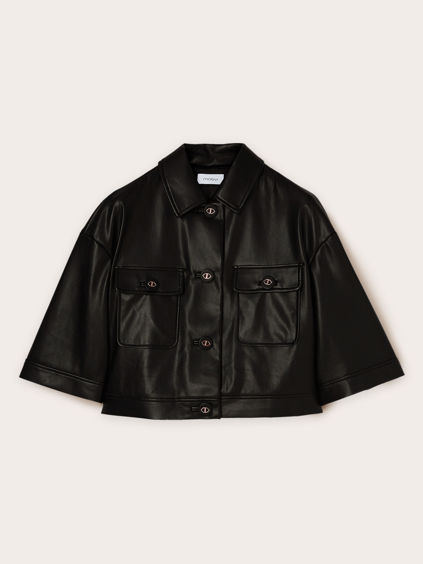 Chaqueta cropped con mangas cortas image number 4