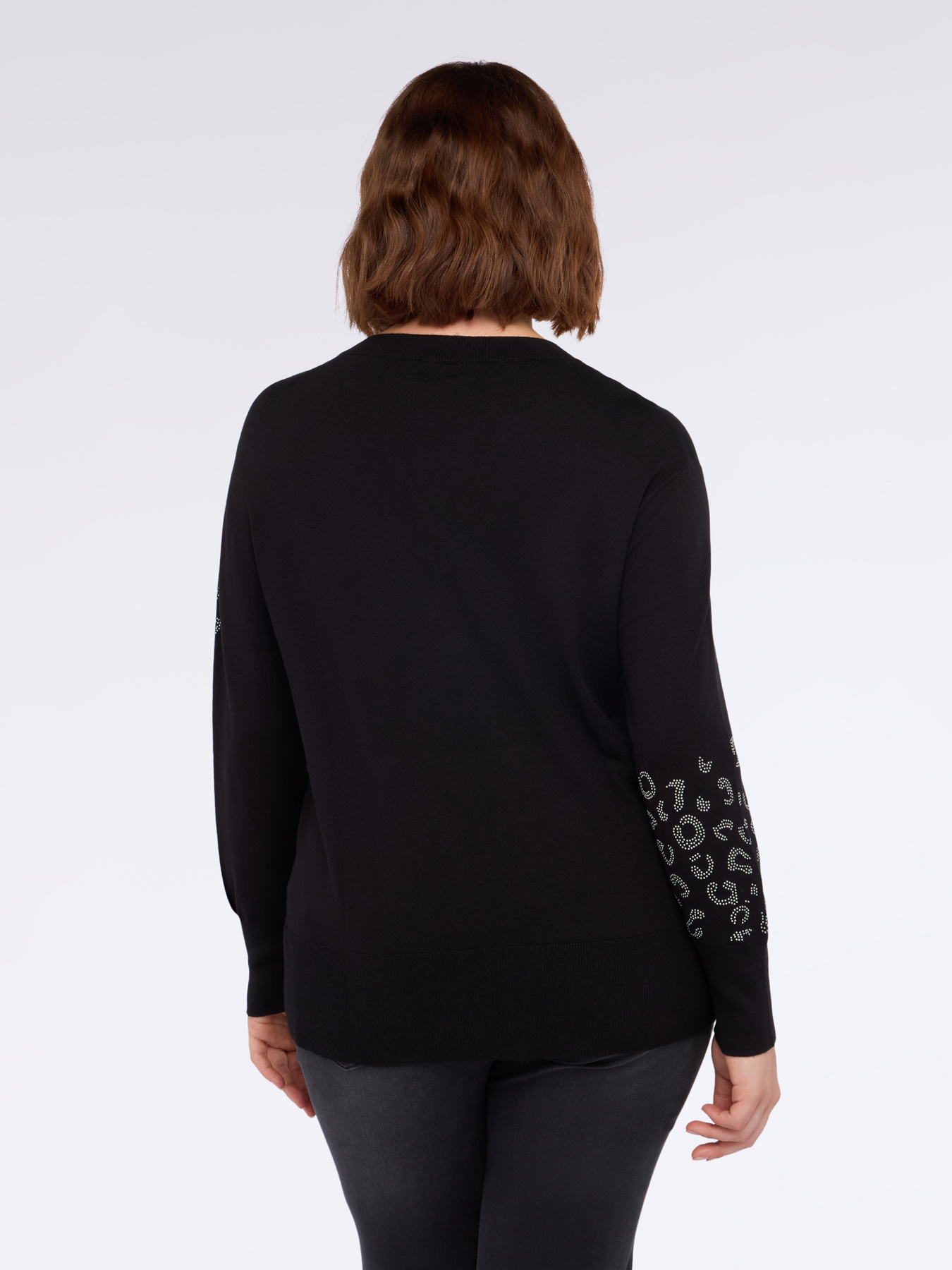 Pullover mit Tiermuster aus Strass image number 1