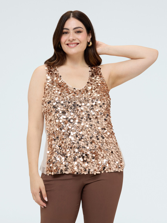 Sequin top with V-neck