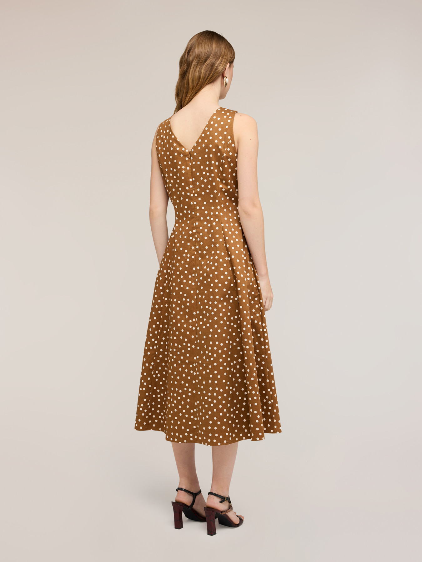 Polka dot flare dress image number 1