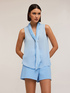 Blouse sans manches avec écharpe plissée image number 2