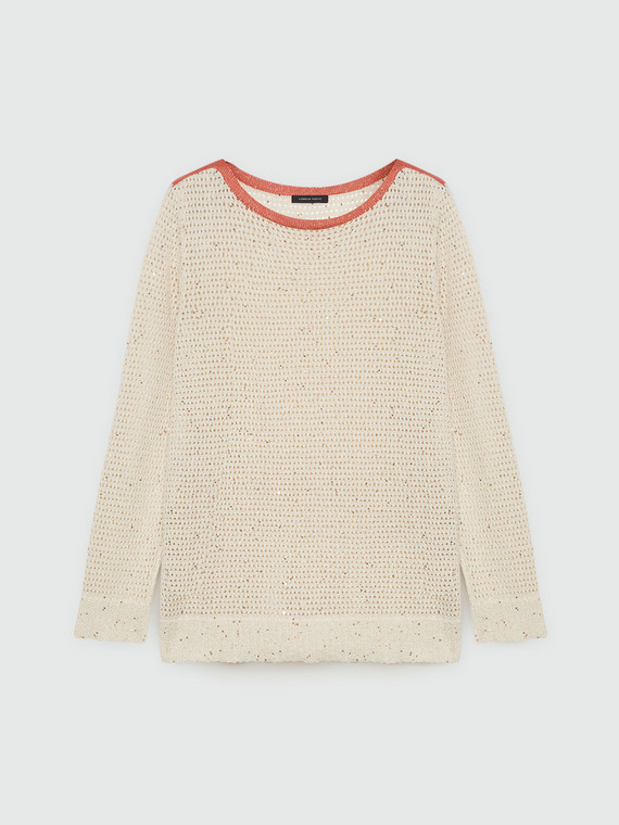Pullover mit Bordüre in Kontrastfarbe
