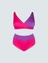 Crossover color block bikini image number 1