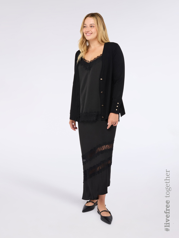 Cardigan scollo a V con bottoni