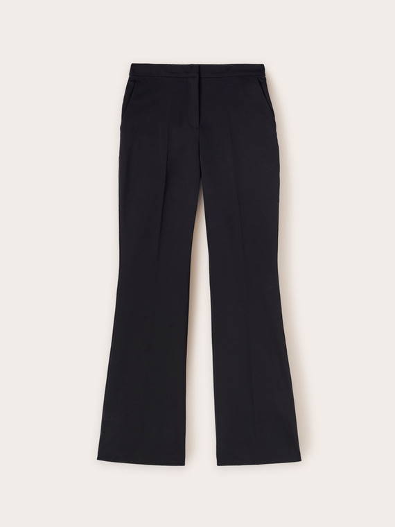Pantaloni flare in tessuto compatto