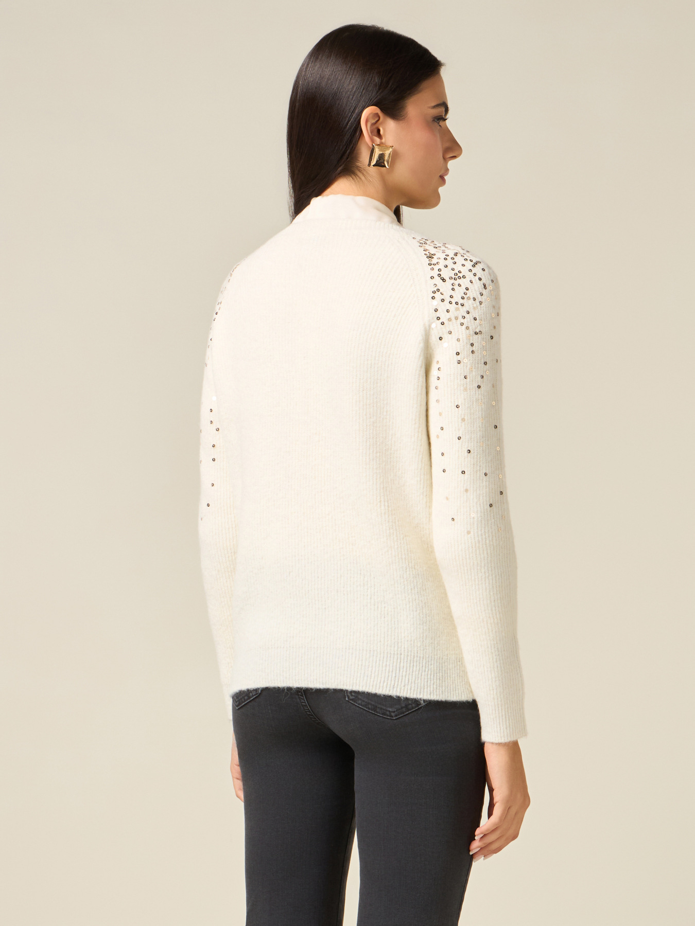 Mixed wool sweater with sequins image number 1